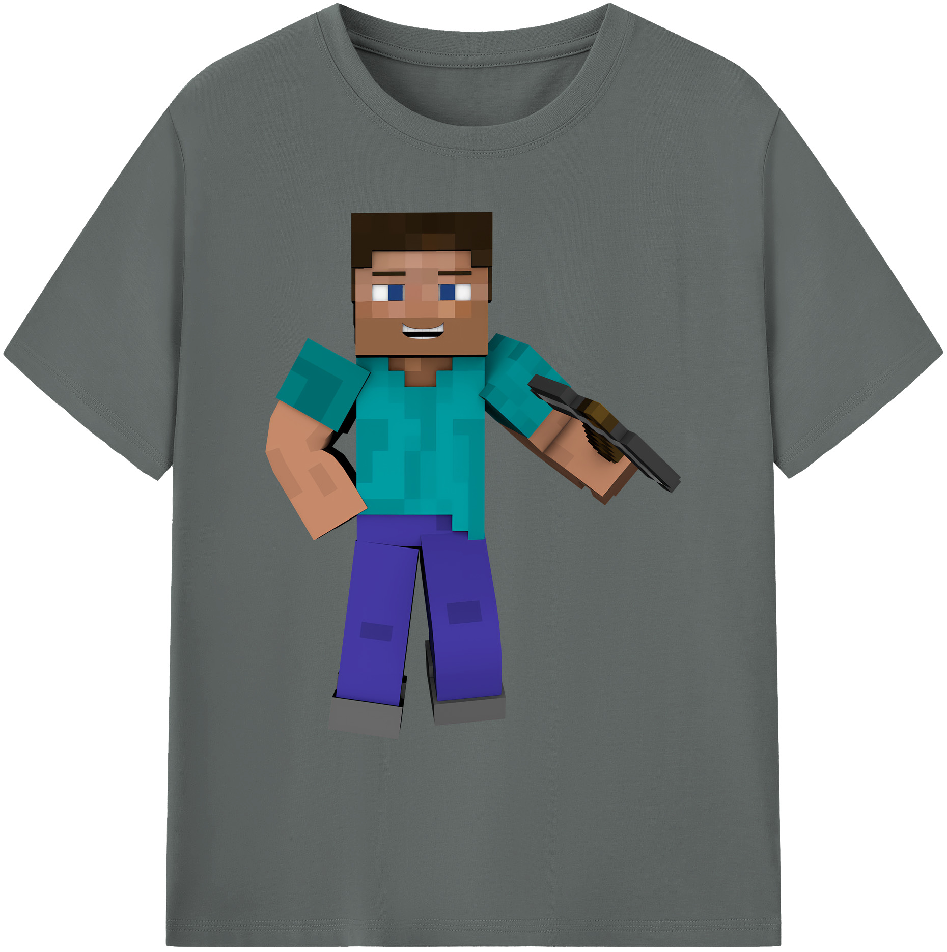 （画像用） マインクラフト ブロックの世界 Minecraft MC Block world 綿100％ メンズ半袖Tシャツ｜肌触りやわらか＆通気性